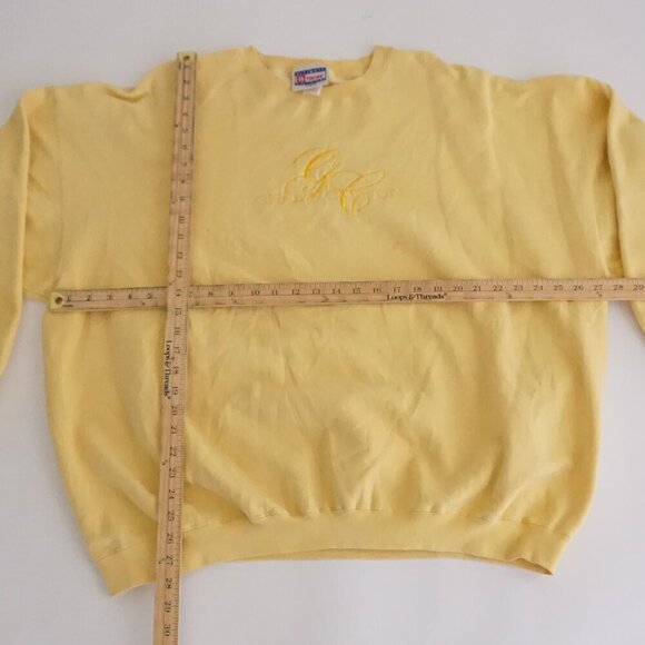Vtg '90s Hanes Heavyweight Cotton Yellow Grand Canyon Crewneck Sweater 2XL - Picture 3 of 11